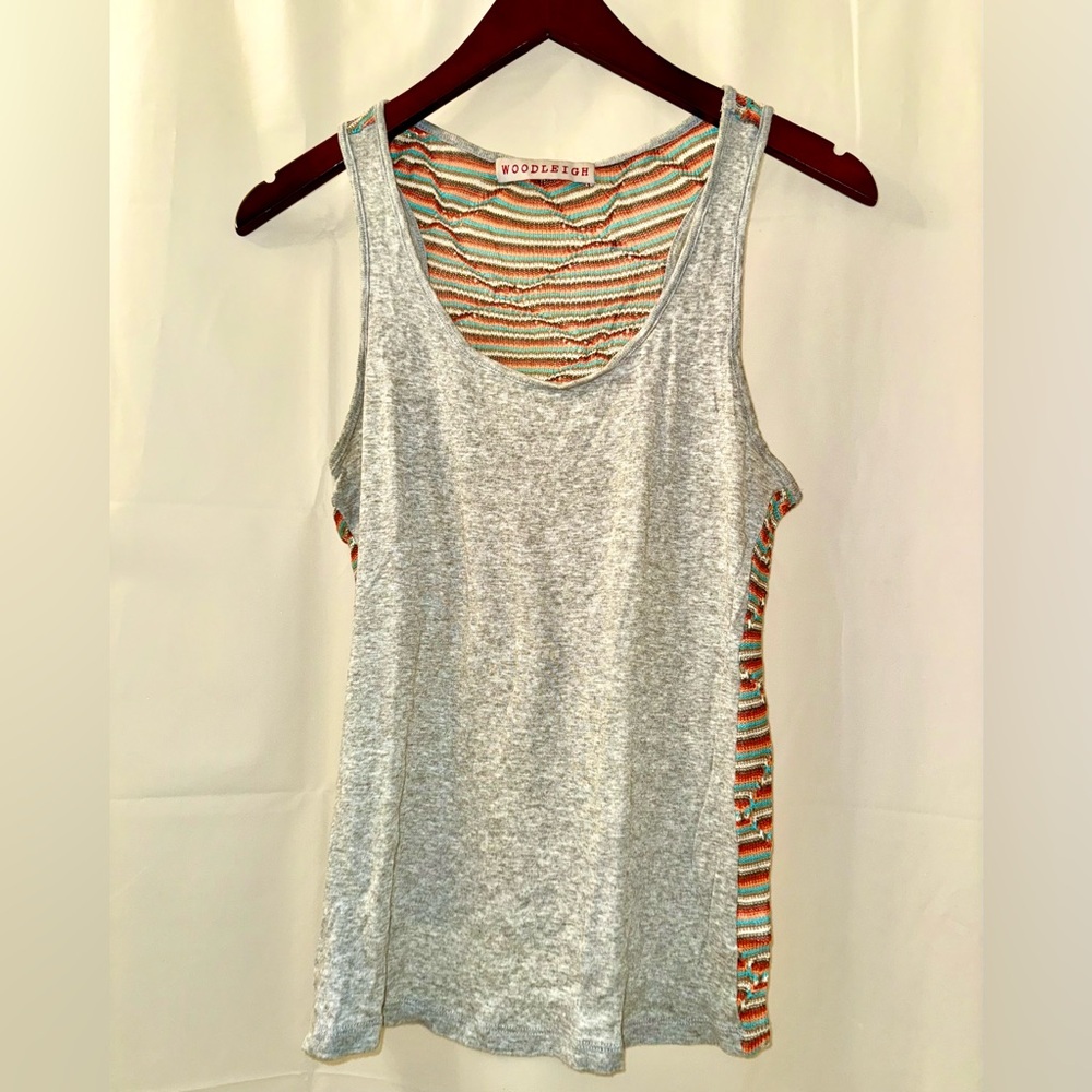 Woodleigh Gray and Striped Women's Tank Top